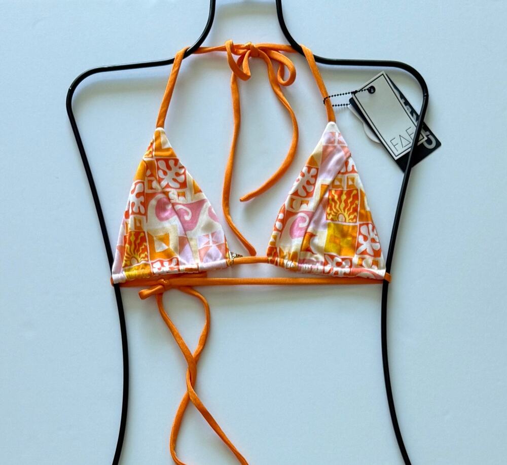 FAE Swim Honey Triangle Bikini Top - Sundown Sunset Fade - Sz XS NWT